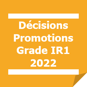 Promotions vers grade IR1